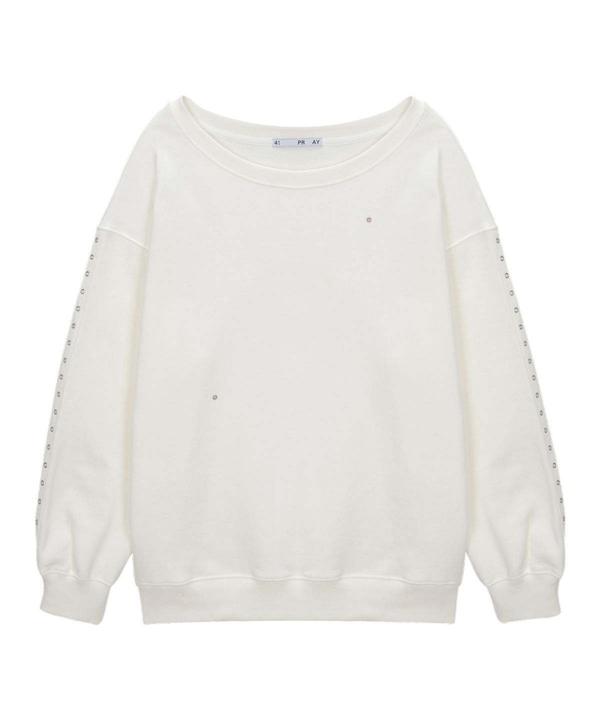 사일프레이(41PRAY) One Shoulder Eyelet Sweatshirts / Ivory