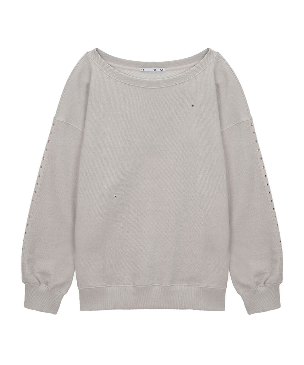 사일프레이(41PRAY) One Shoulder Eyelet Sweatshirts / Grey
