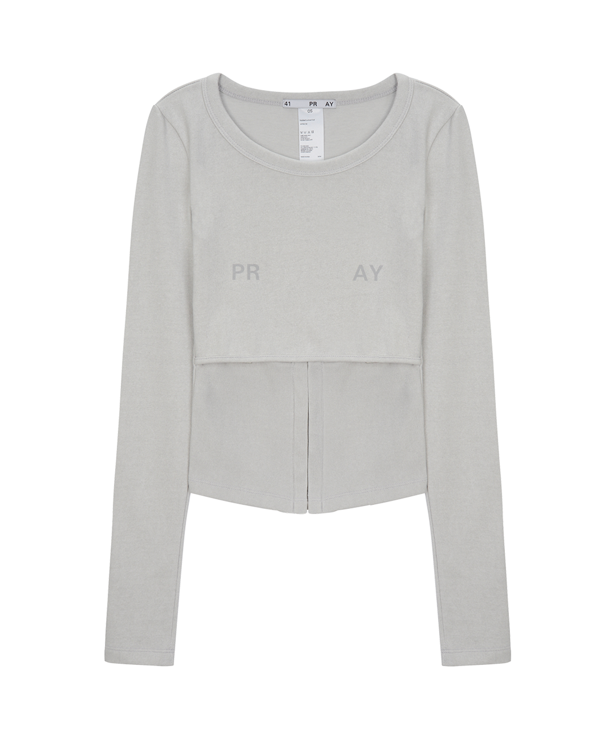사일프레이(41PRAY) Hooked Cutout Top / Light Grey