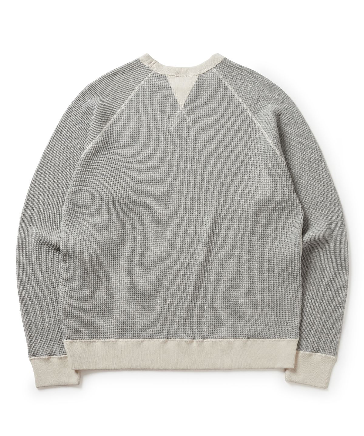 에스파이(ESFAI) TWO-TONE WAFFLE SWEAT SHIRT (MELANGE GREY)