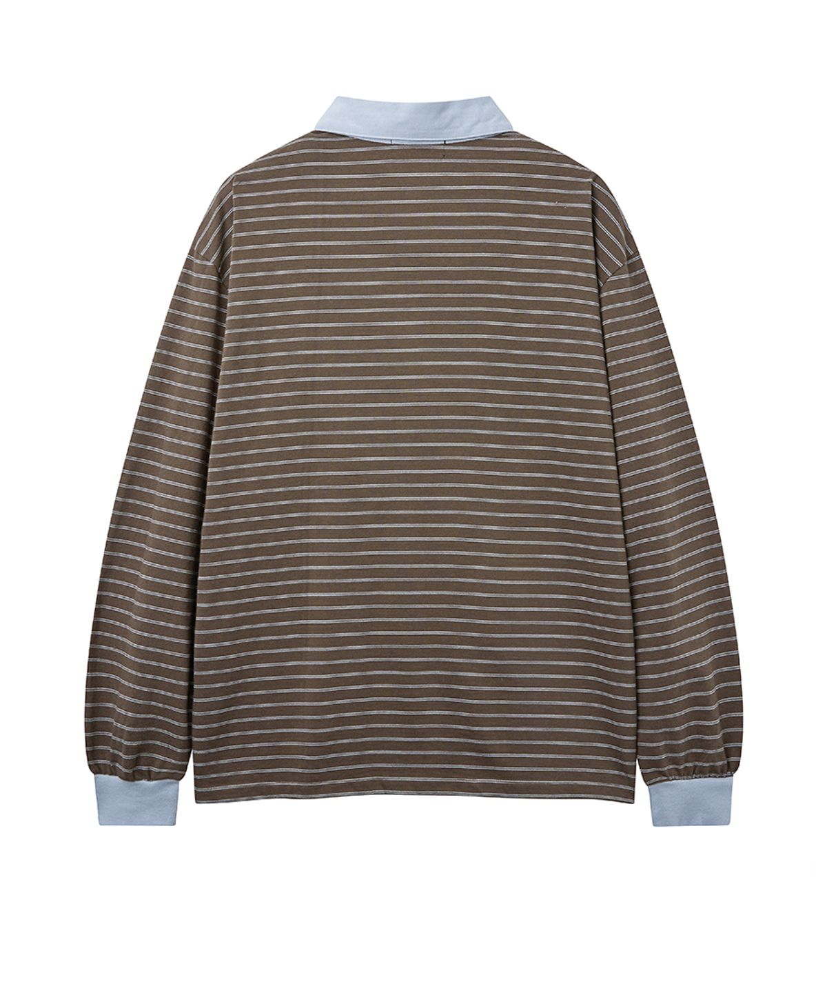 렌세(RENSE) Striped Long Sleeve Rugby Tee Brown
