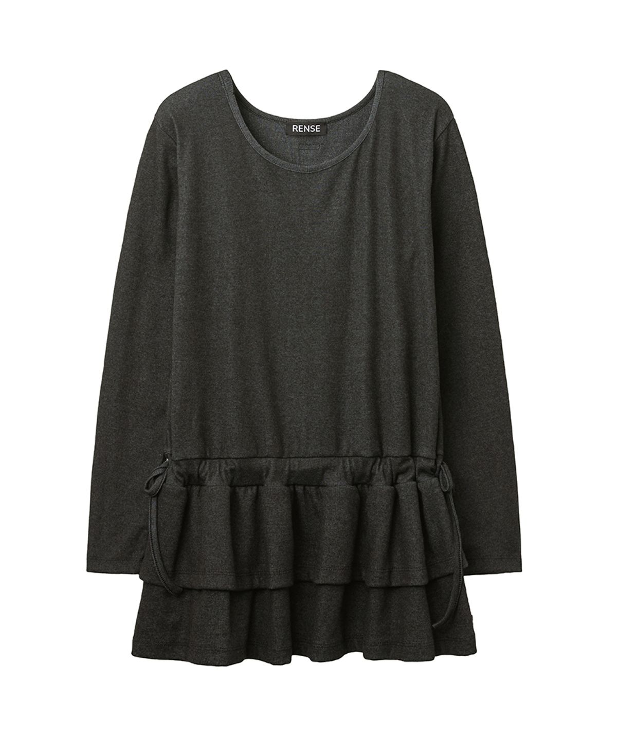 렌세(RENSE) Frill Layered Long Sleeve Charcoal