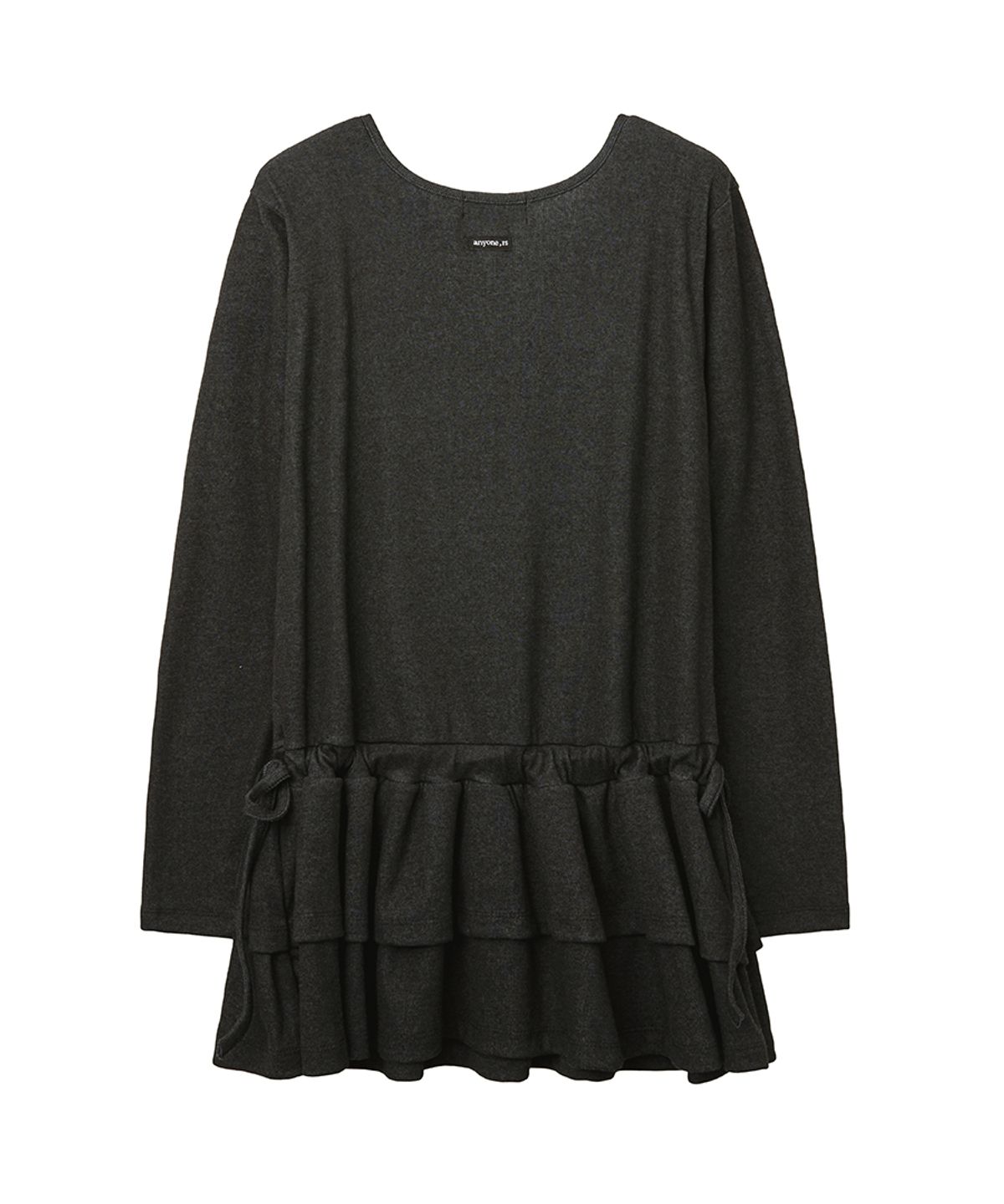 렌세(RENSE) Frill Layered Long Sleeve Charcoal