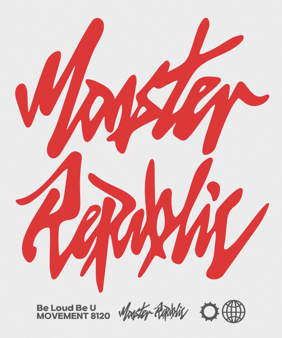 몬스터리퍼블릭(MONSTER REPUBLIC) 어센틱 로고 레드 맨투맨 그레이_8120