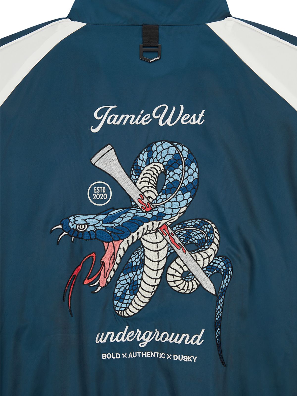 제이미웨스트(JAMIE WEST) 리버서블 하이넥 수베니어 자켓 (블루)