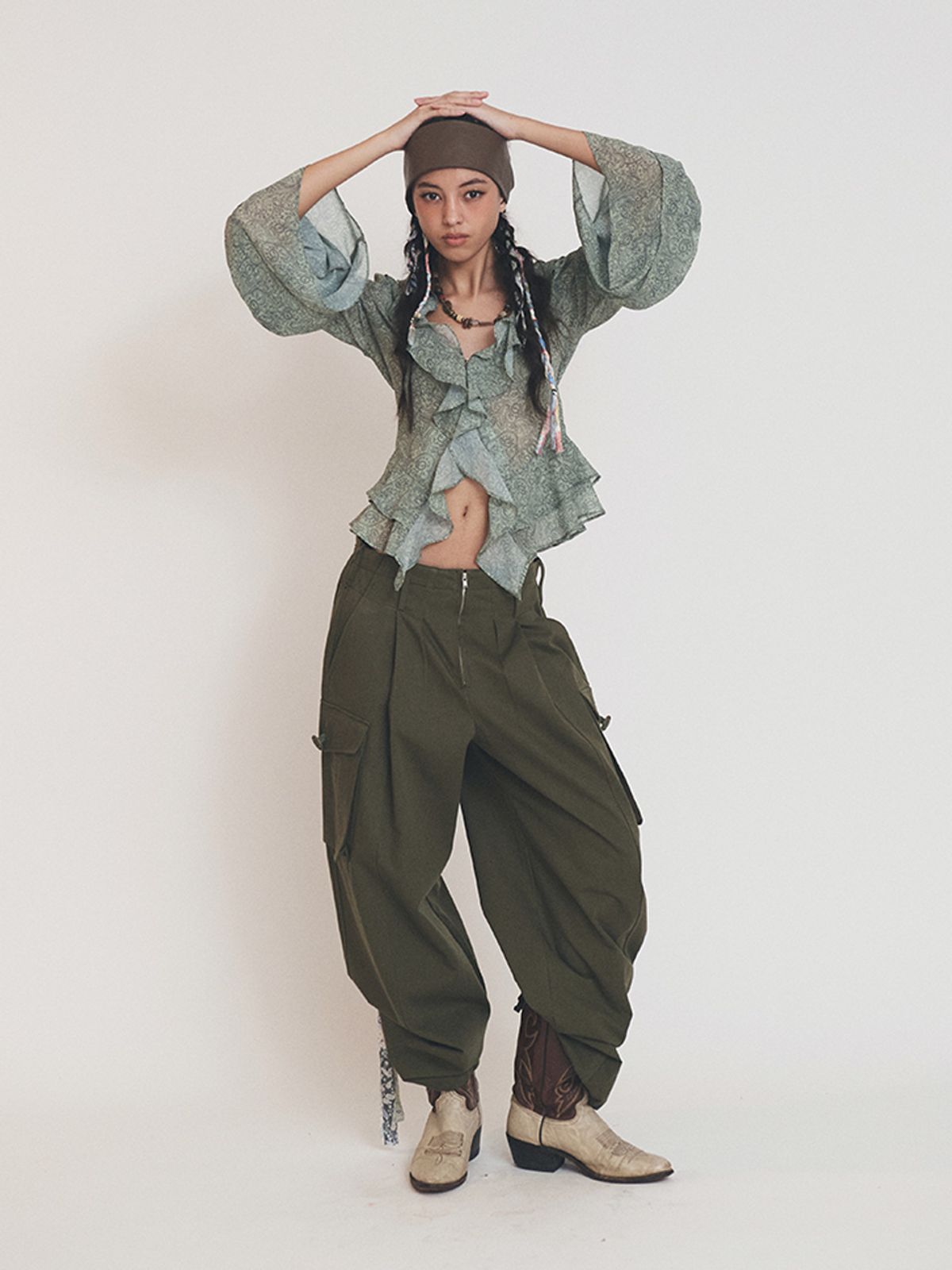 에즈이프 캘리(ASIF CALIE) OVERSLASH CARGO PANTS KHAKI