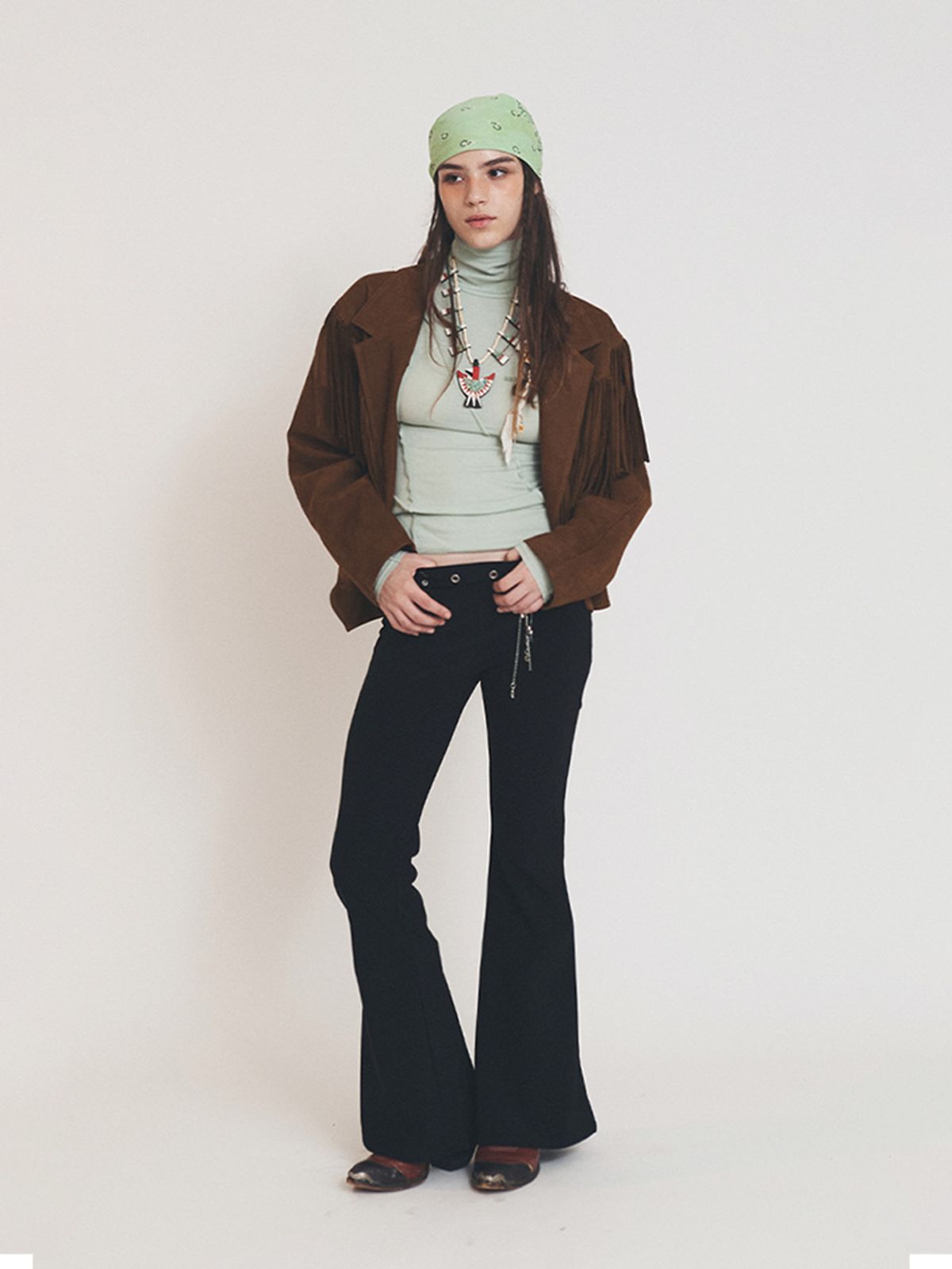 에즈이프 캘리(ASIF CALIE) EYELET BOOTS CUT PANTS BLACK