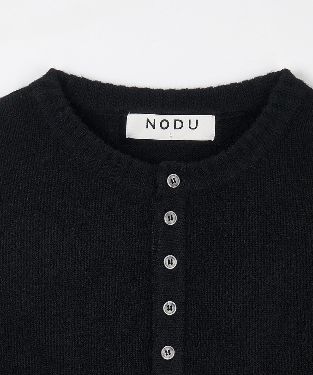 노드유(NODU) 데일리 플레인 헨리넥 니트 [블랙]