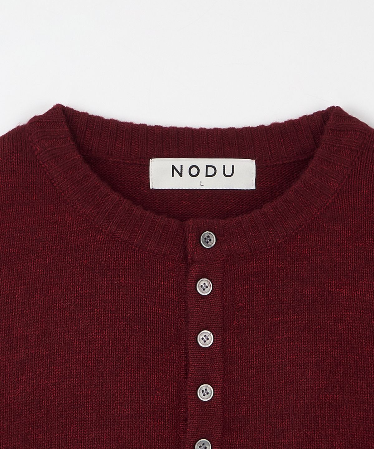 노드유(NODU) 데일리 플레인 헨리넥 니트 [버건디]