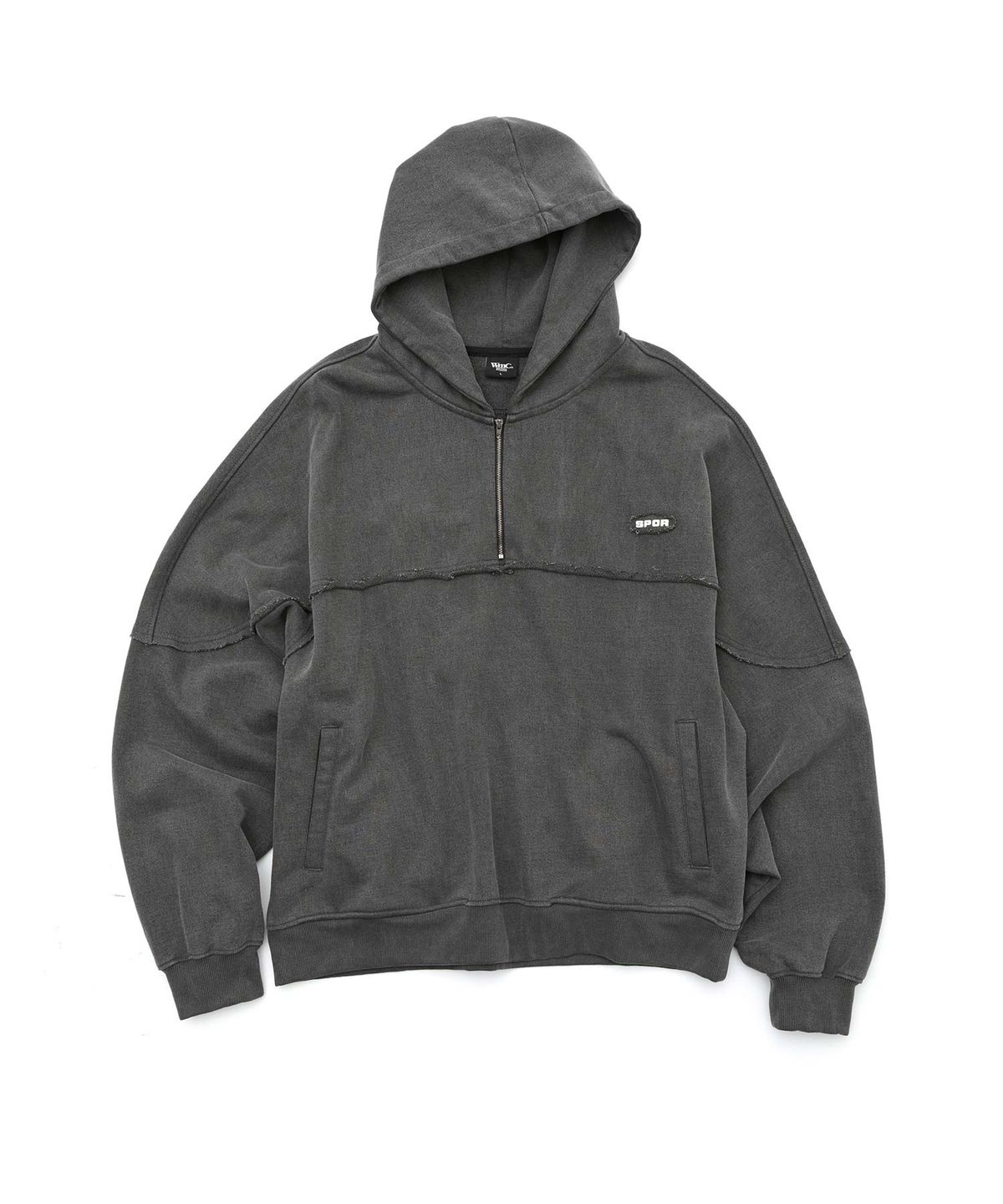 더블유엠씨(WMC) 반집업 후드티_CHARCOAL GREY