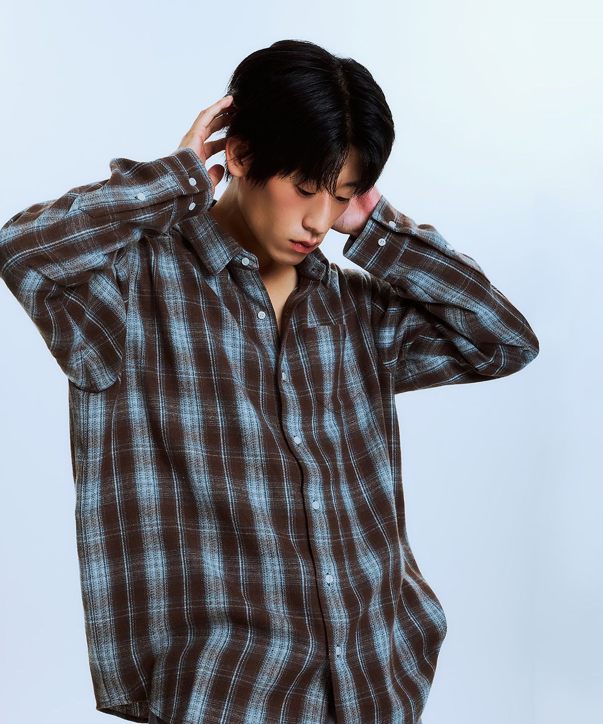 아카이브 볼드(ARCHIVE BOLD) AB EMBROIDERY CHECK SHIRTS (BROWN)