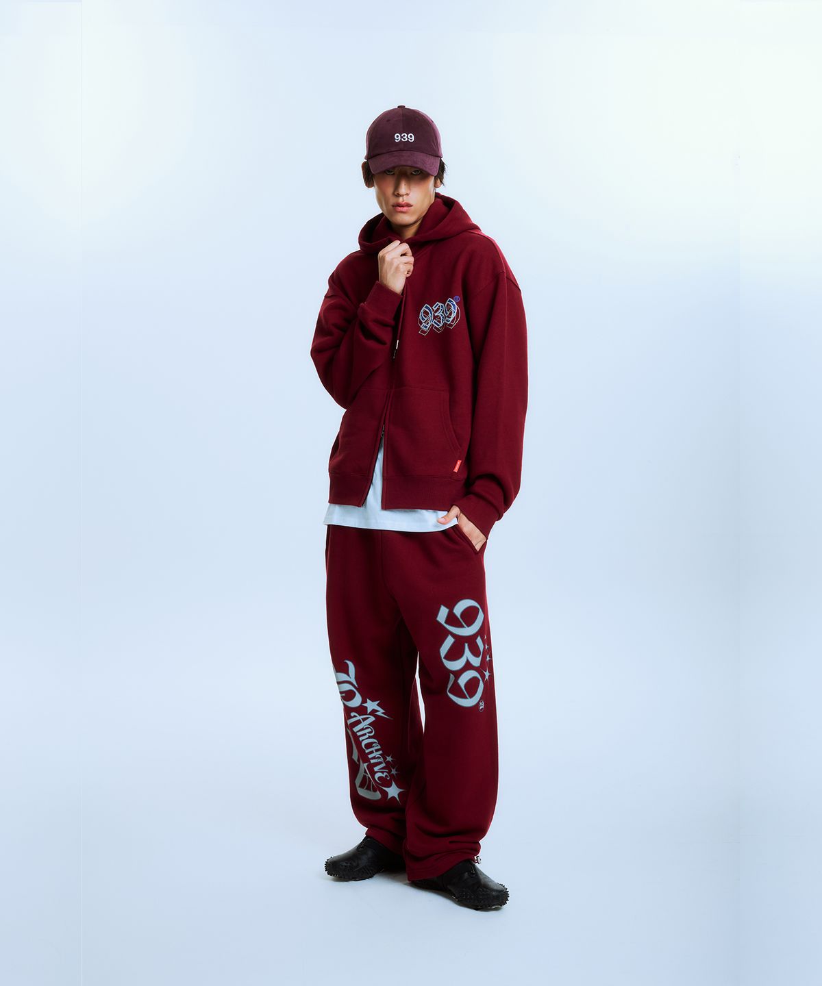 아카이브 볼드(ARCHIVE BOLD) AB STANCE SWEAT PANTS (BURGUNDY)