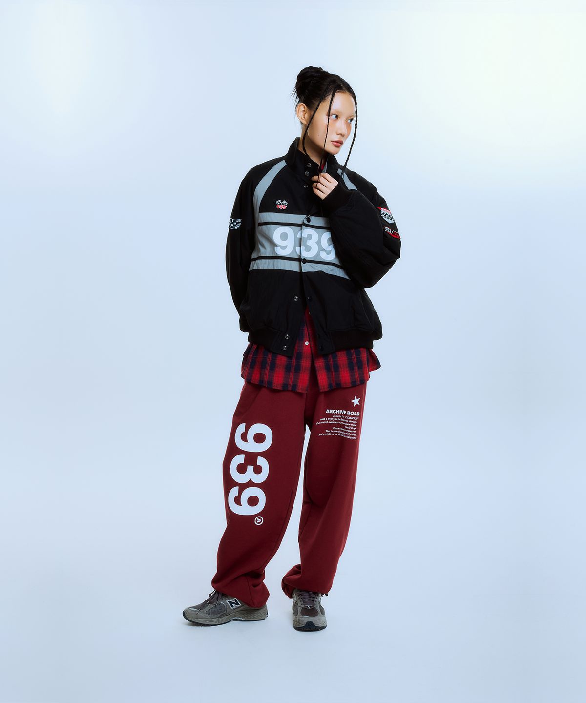 아카이브 볼드(ARCHIVE BOLD) 939 LOGO SWEAT PANTS (BURGUNDY)
