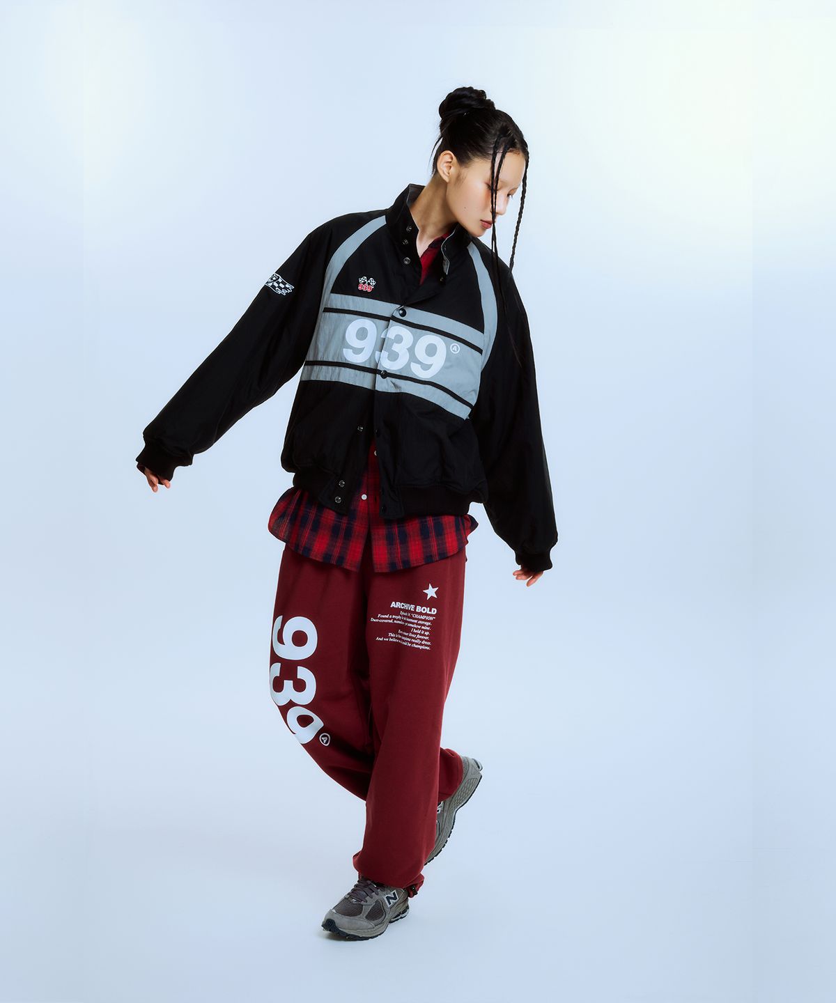 아카이브 볼드(ARCHIVE BOLD) 939 LOGO SWEAT PANTS (BURGUNDY)