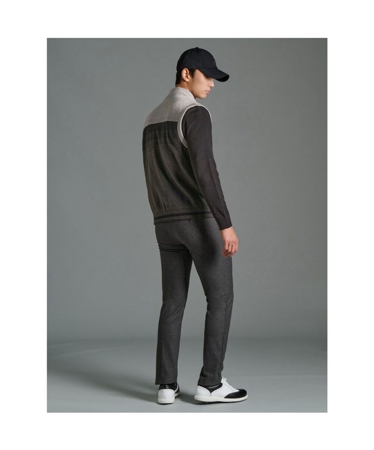 빈폴골프(BEANPOLE GOLF) 남성 니트 경량 풀집업 카디건 베스트  블랙