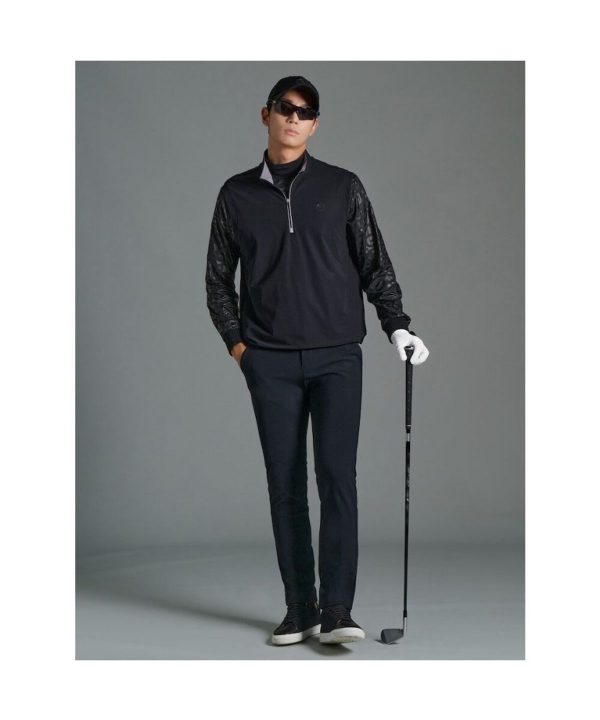 빈폴골프(BEANPOLE GOLF) 남성 니트 배색 하이브리드 베스트  블랙