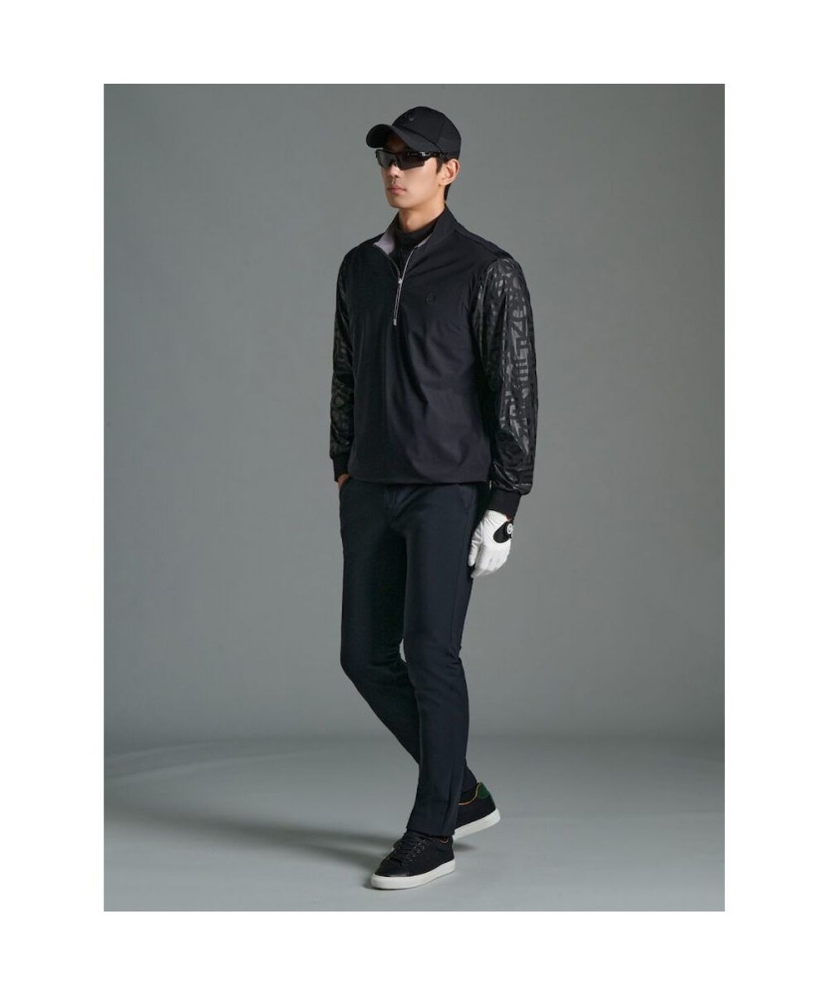 빈폴골프(BEANPOLE GOLF) 남성 니트 배색 하이브리드 베스트  블랙