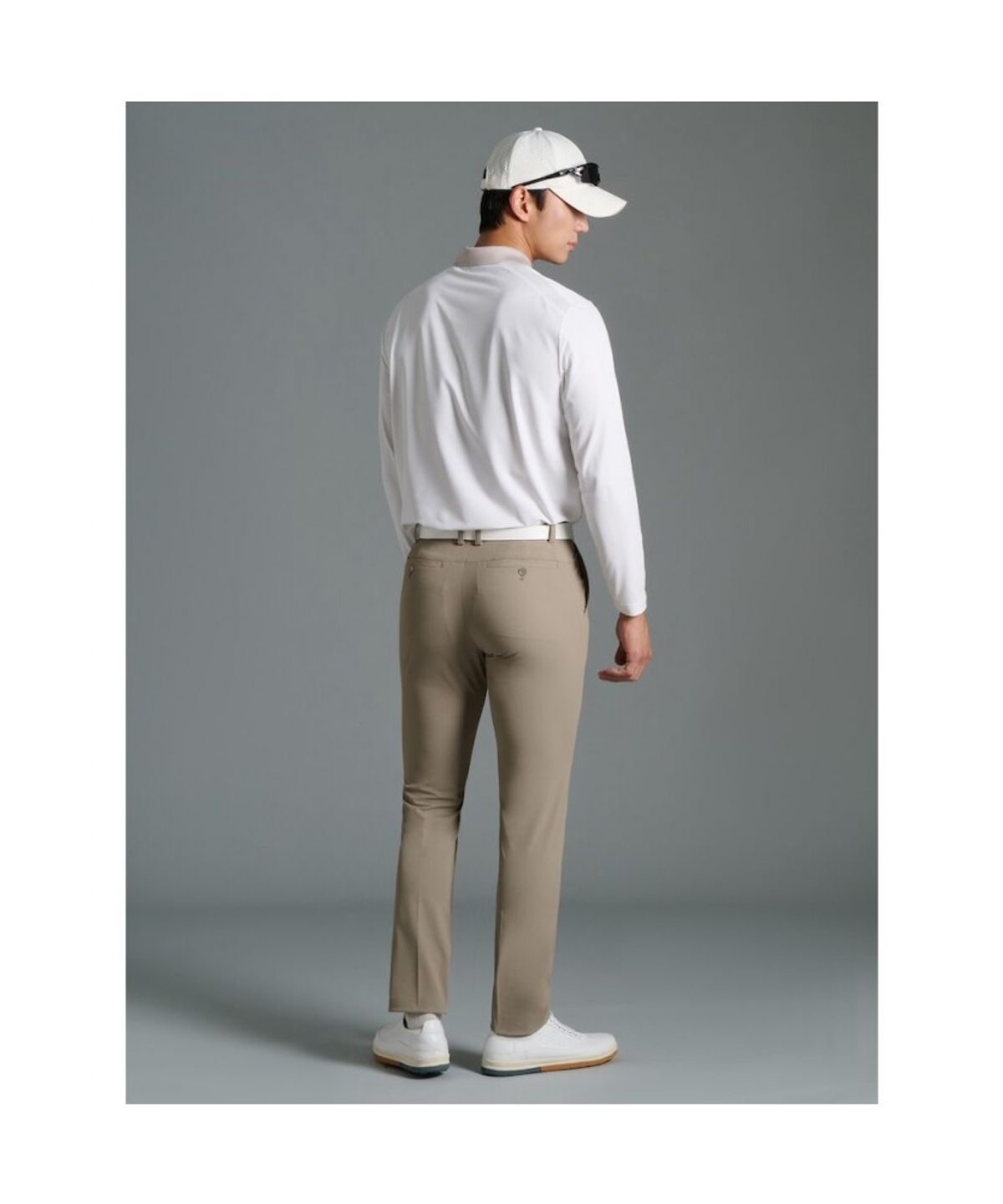빈폴골프(BEANPOLE GOLF) 남성 액션 밴드 디테일 티셔츠  화이트