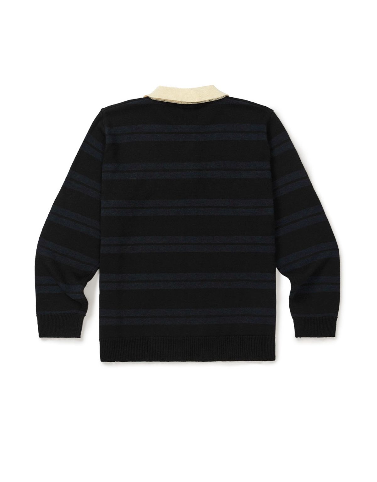 엠엠엘지(MMLG) [Mmlg] STRIPE COLLAR KNIT (BLACK)