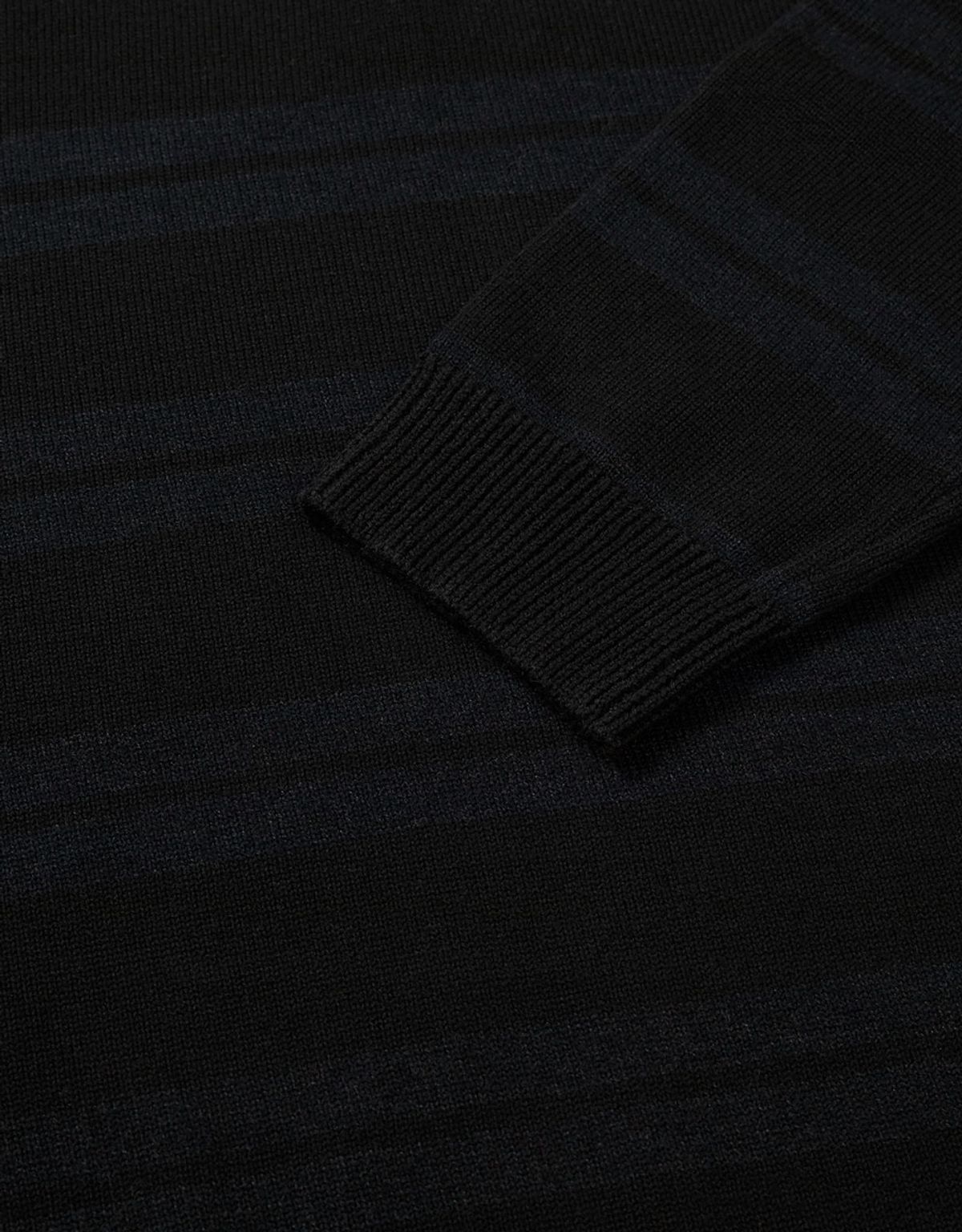 엠엠엘지(MMLG) [Mmlg] STRIPE COLLAR KNIT (BLACK)