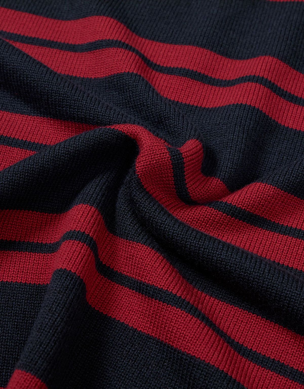 엠엠엘지(MMLG) [Mmlg] STRIPE COLLAR KNIT (NAVY)