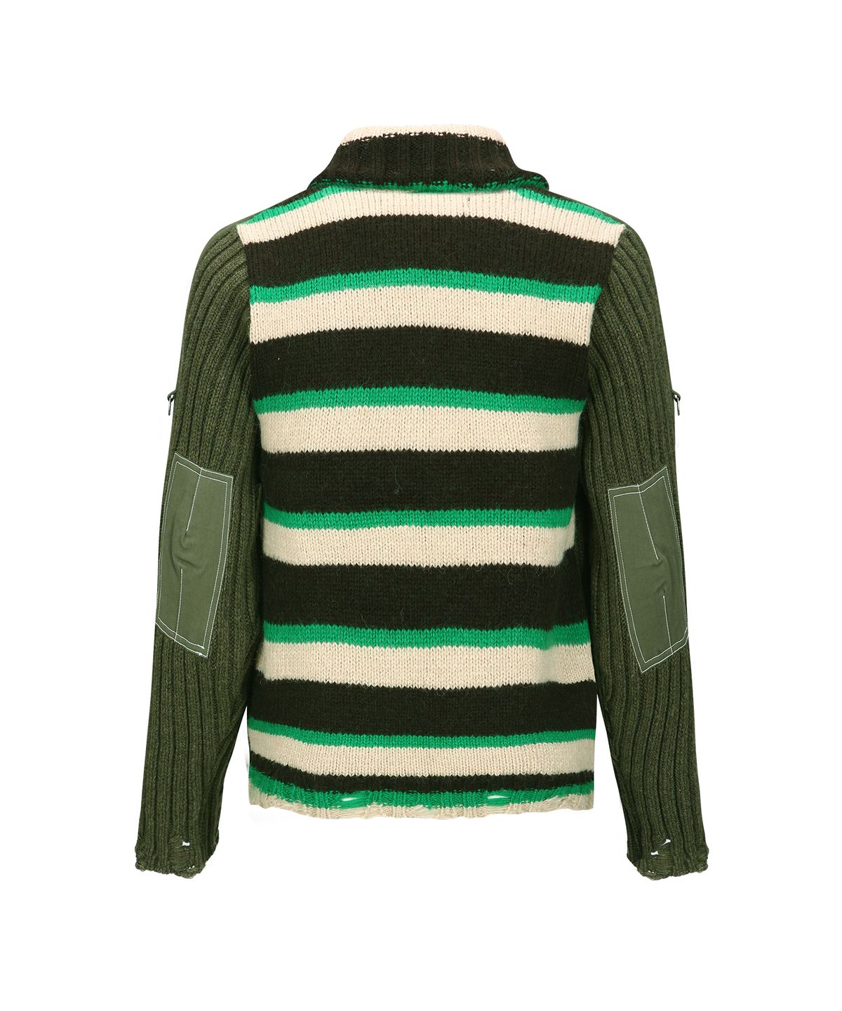 앤더슨벨(ADSB ANDERSSON BELL) STRIPE HIGH-NECK ZIP-UP SWEATER atb1344m(KHAKI)