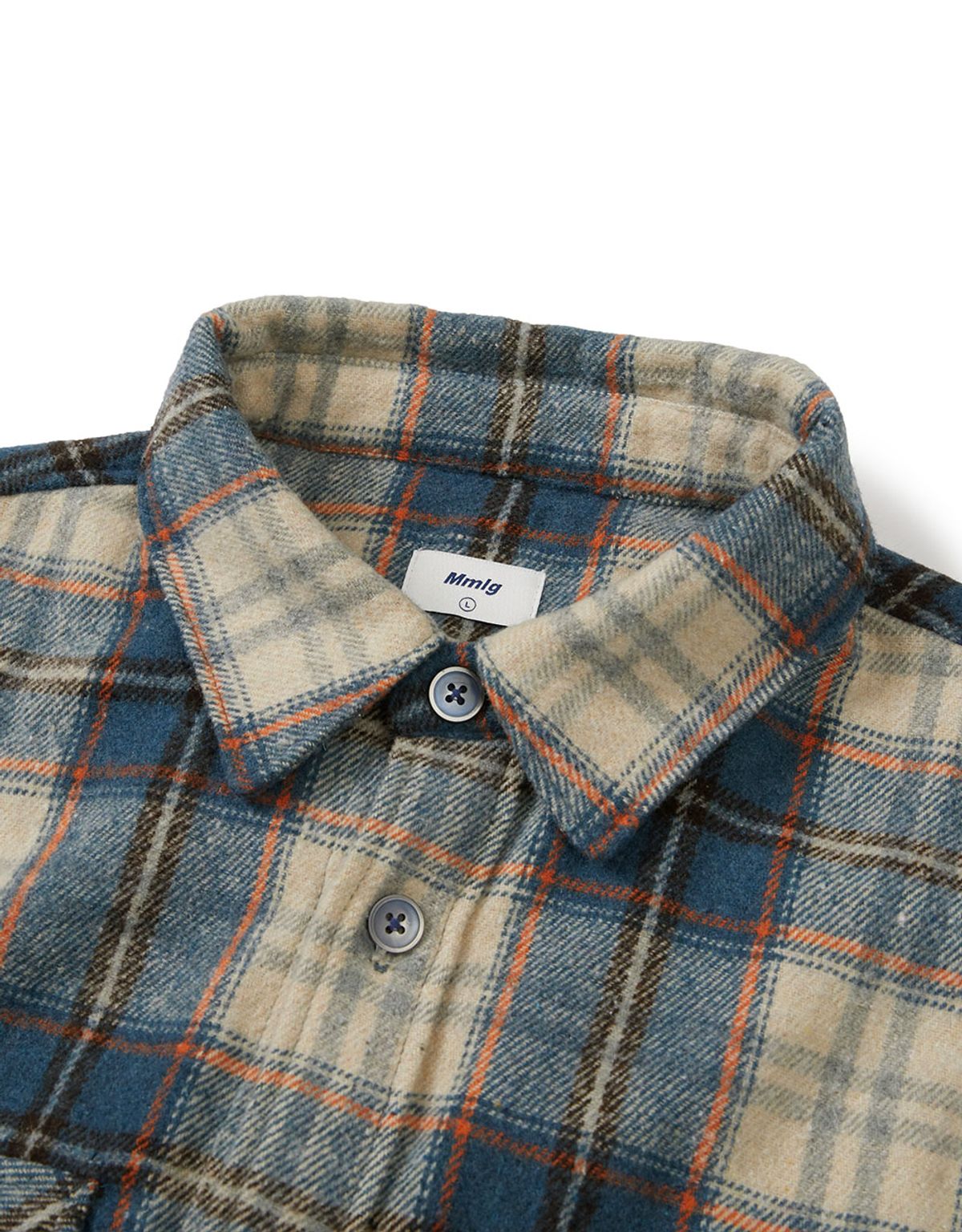 엠엠엘지(MMLG) [Mmlg] PLAID FLANNEL SHIRT (BLUE)
