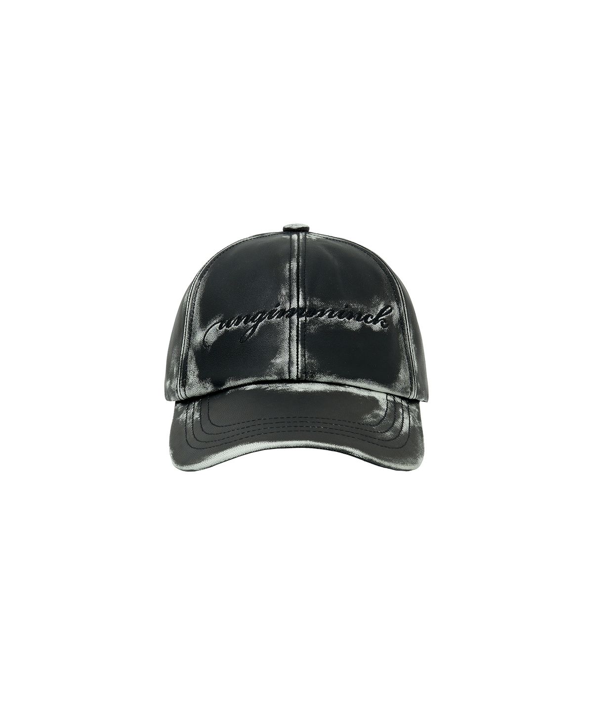 언지미크(UNGIMMICK) BUFFED NAPPA LEATHER CAP (BLACK / LAMBSKIN)
