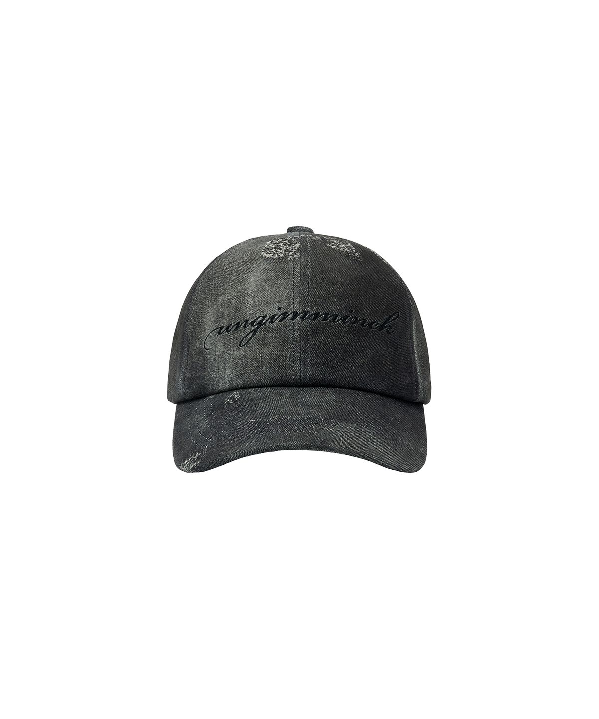 언지미크(UNGIMMICK) DISTRESSED PRINT METIS SUEDE CAP (GRAY / LAMBSKIN)