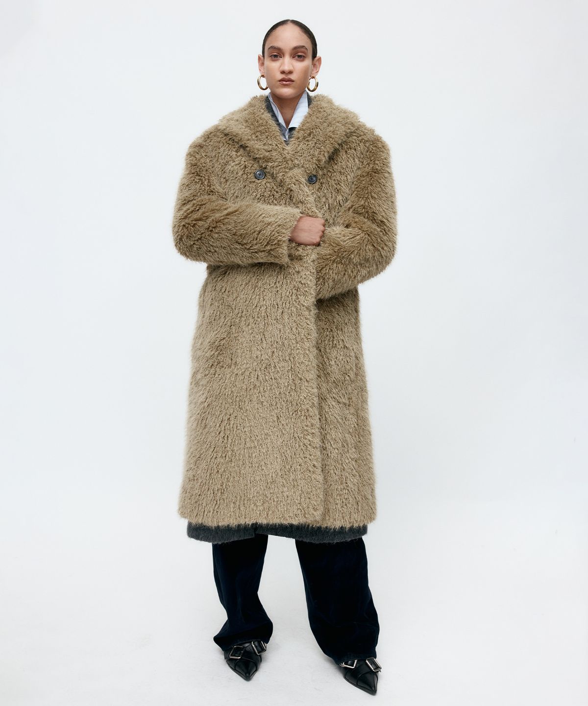 앤더슨벨(ADSB ANDERSSON BELL) FIELDS FUR BUTTONS COAT awa727w(KHAKI)