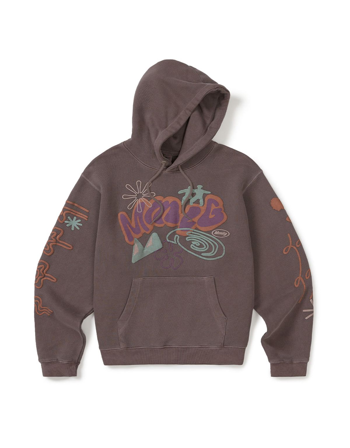 엠엠엘지(MMLG) [Mmlg] DYED HILL MOTIVE HOODIE (BROWN)