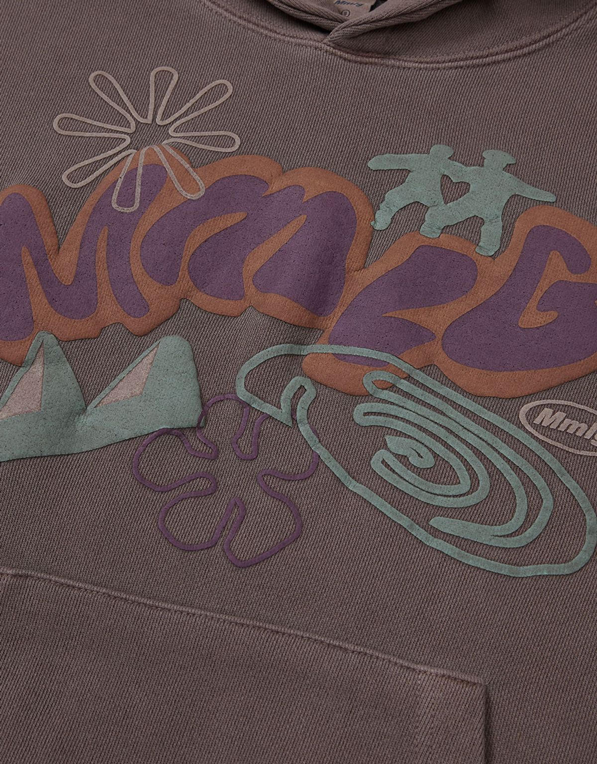 엠엠엘지(MMLG) [Mmlg] DYED HILL MOTIVE HOODIE (BROWN)