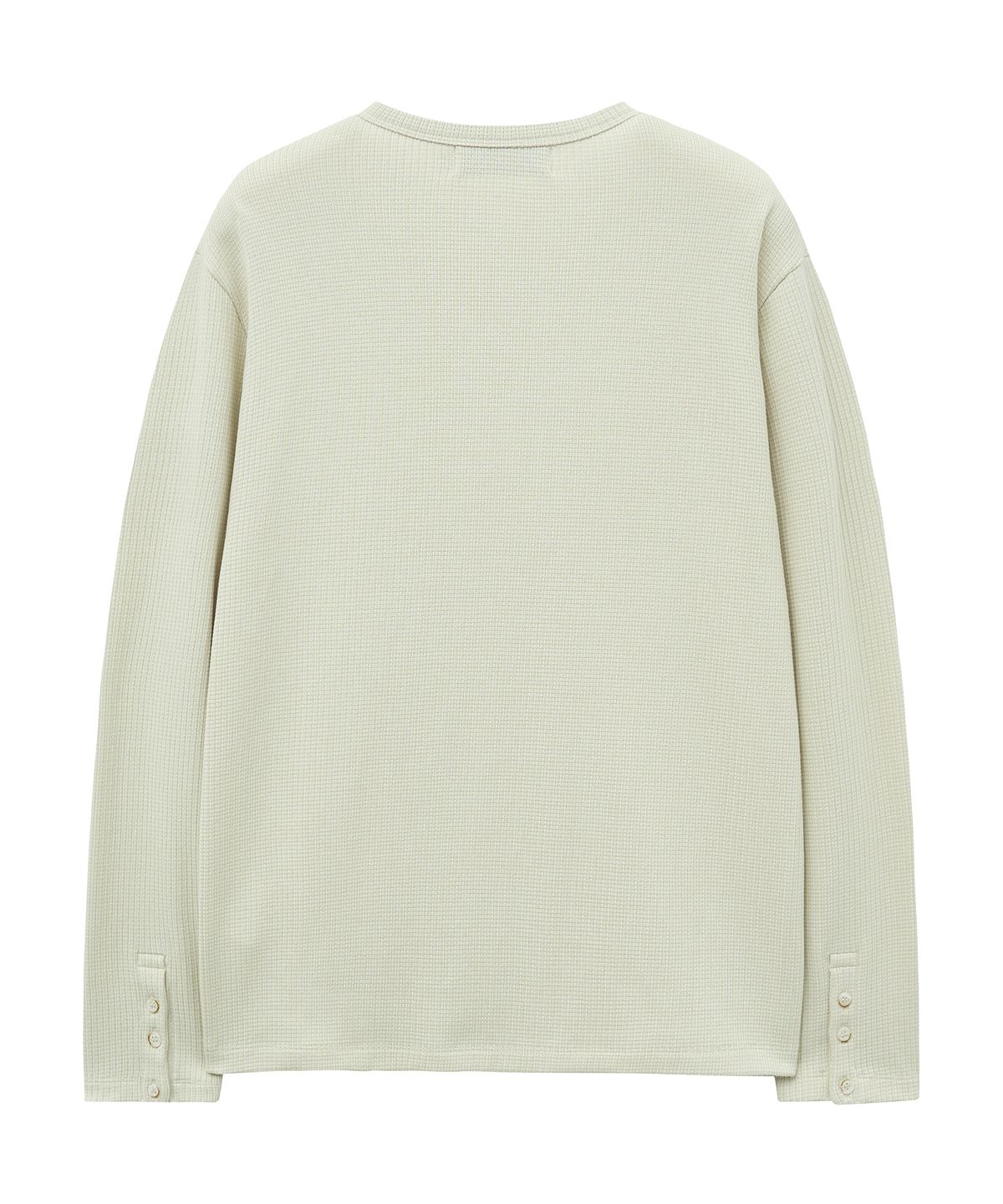 언지미크(UNGIMMICK) WAFFLE HENLEY NECK T-SHIRT (IVORY)