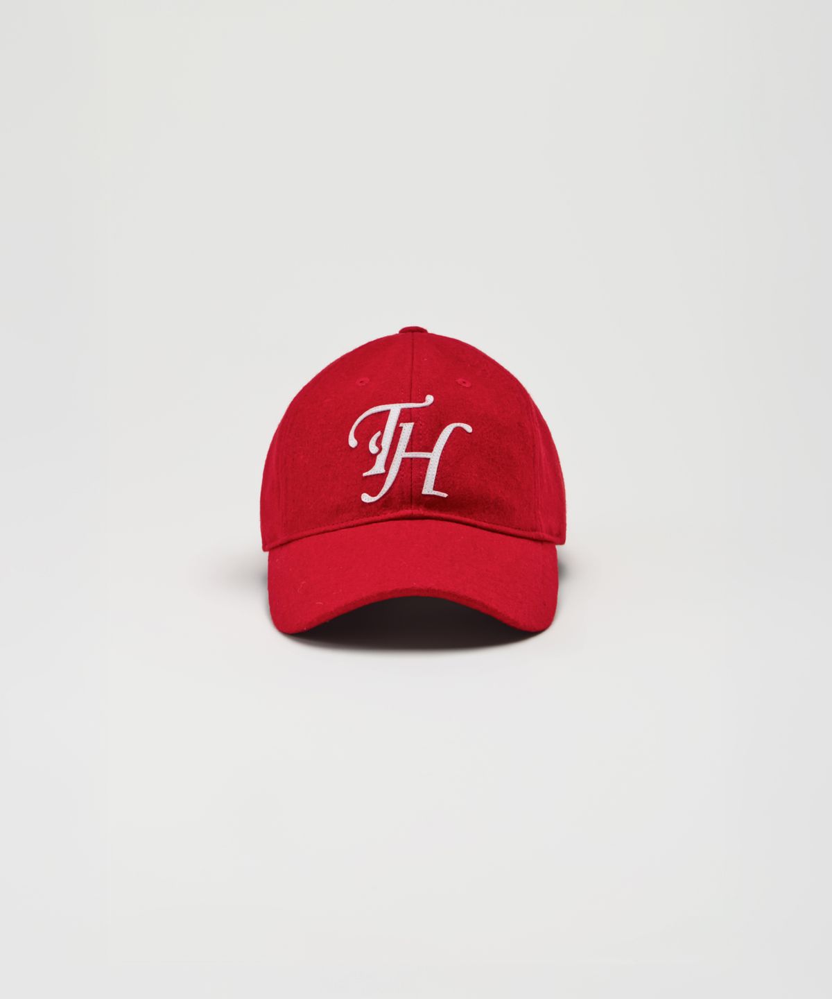 트래픽하모니(TRAFFIC HARMONY) WOOL BLEND TH APPLIQUE LOGO DEEP-FIT BALLCAP_RED