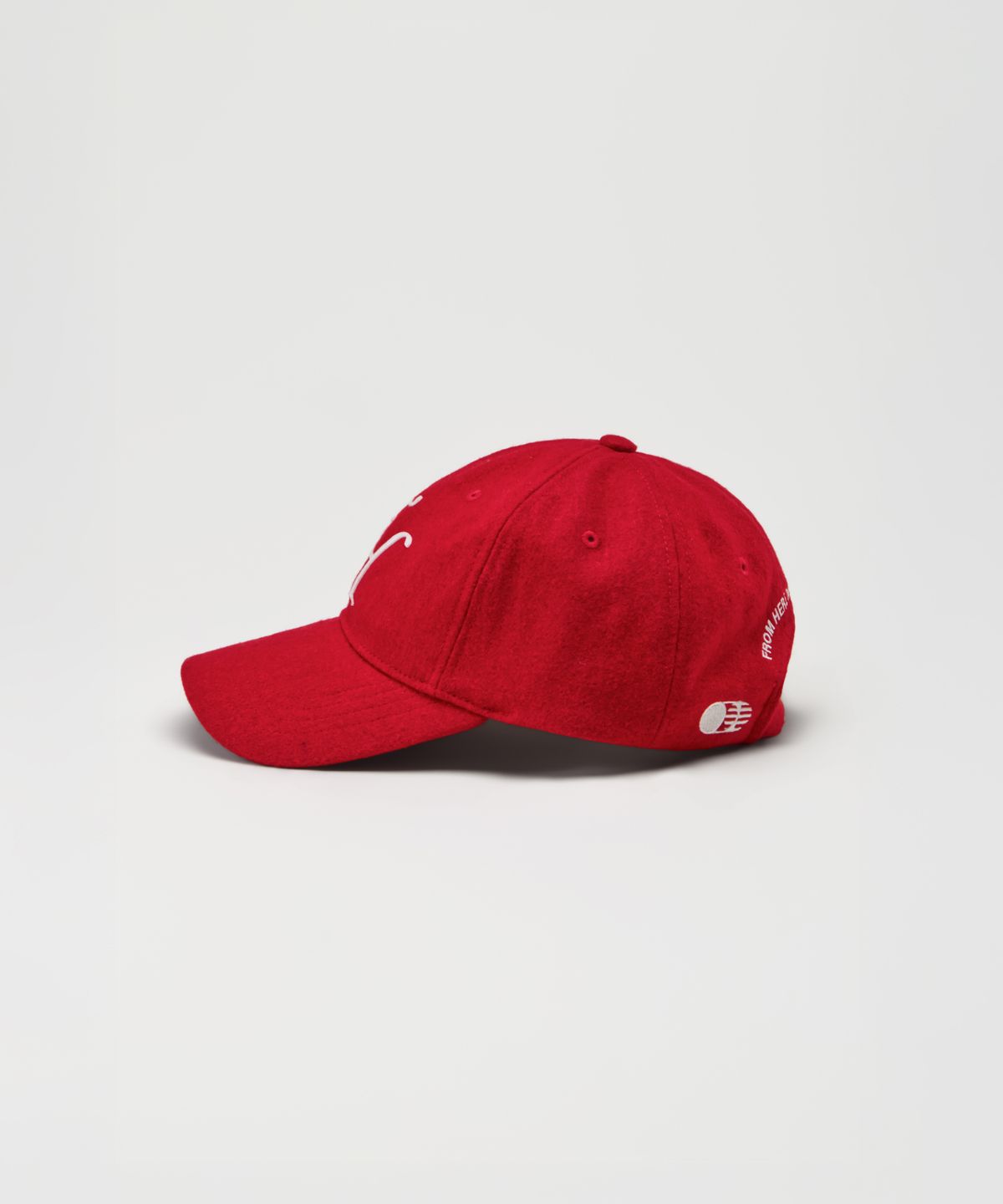 트래픽하모니(TRAFFIC HARMONY) WOOL BLEND TH APPLIQUE LOGO DEEP-FIT BALLCAP_RED
