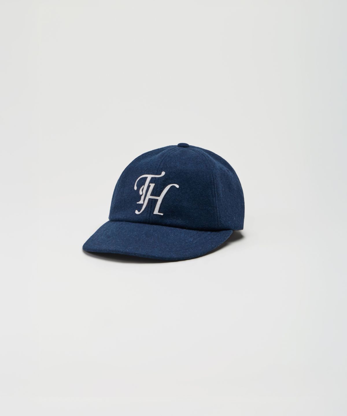 트래픽하모니(TRAFFIC HARMONY) WOOL BLEND TH APPLIQUE LOGO  DEEP-FIT 6-PANEL CAP_NAVY