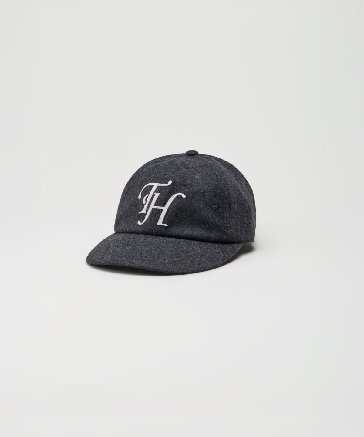 트래픽하모니(TRAFFIC HARMONY) WOOL BLEND TH APPLIQUE LOGO  DEEP-FIT 6-PANEL CAP_GREY