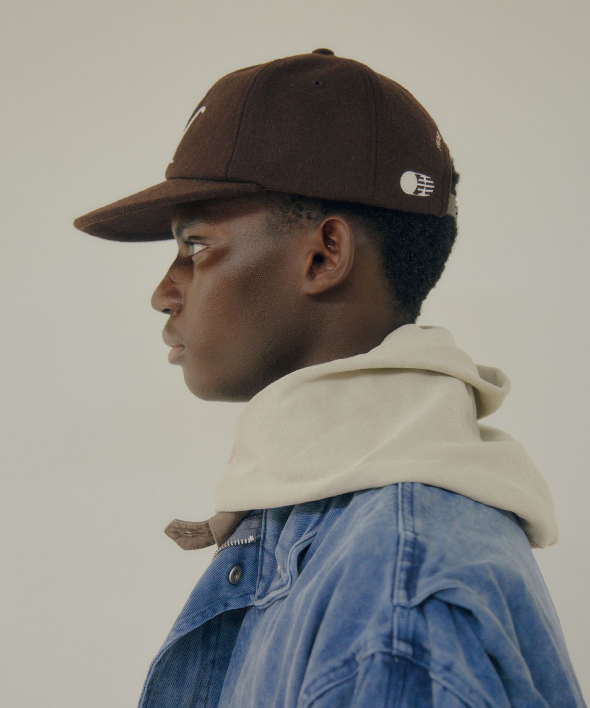 트래픽하모니(TRAFFIC HARMONY) WOOL BLEND TH APPLIQUE LOGO  DEEP-FIT 6-PANEL CAP_BROWN