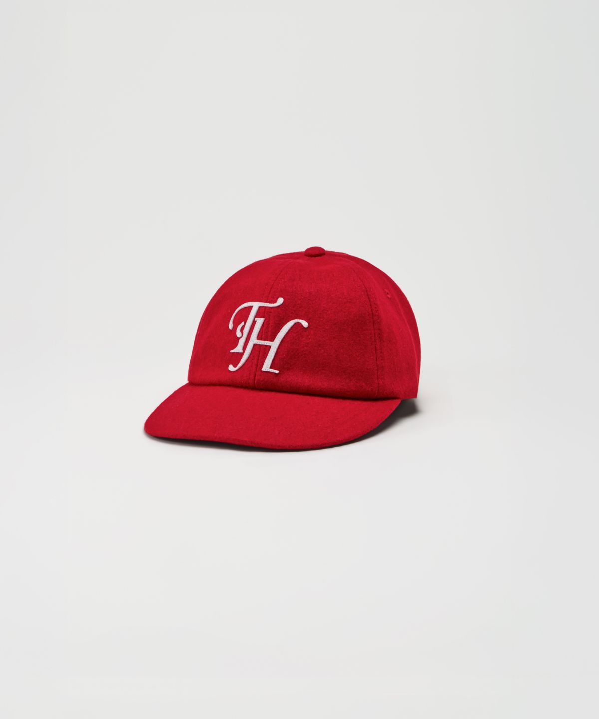 트래픽하모니(TRAFFIC HARMONY) WOOL BLEND TH APPLIQUE LOGO DEEP-FIT 6-PANEL CAP_RED
