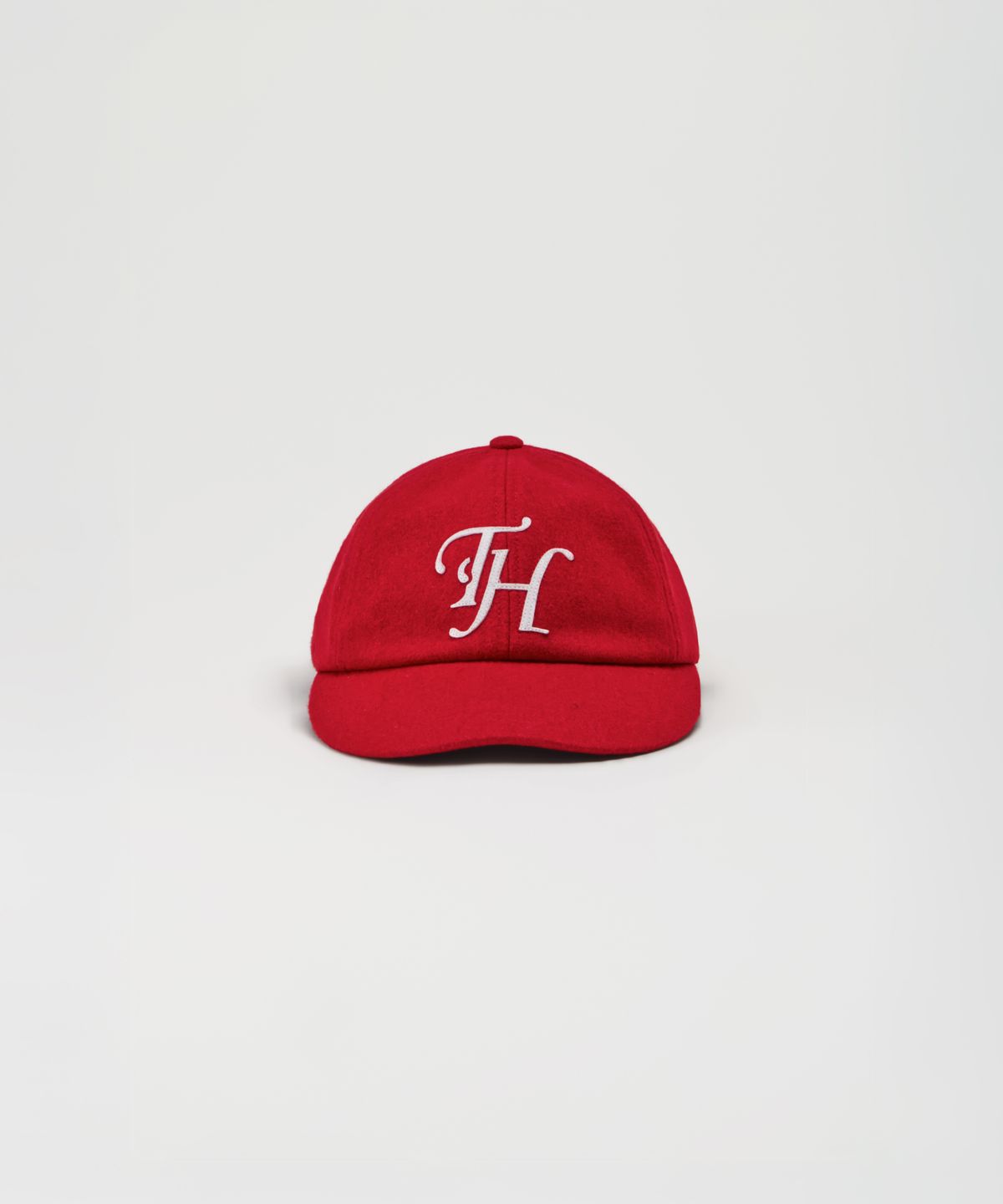 트래픽하모니(TRAFFIC HARMONY) WOOL BLEND TH APPLIQUE LOGO DEEP-FIT 6-PANEL CAP_RED