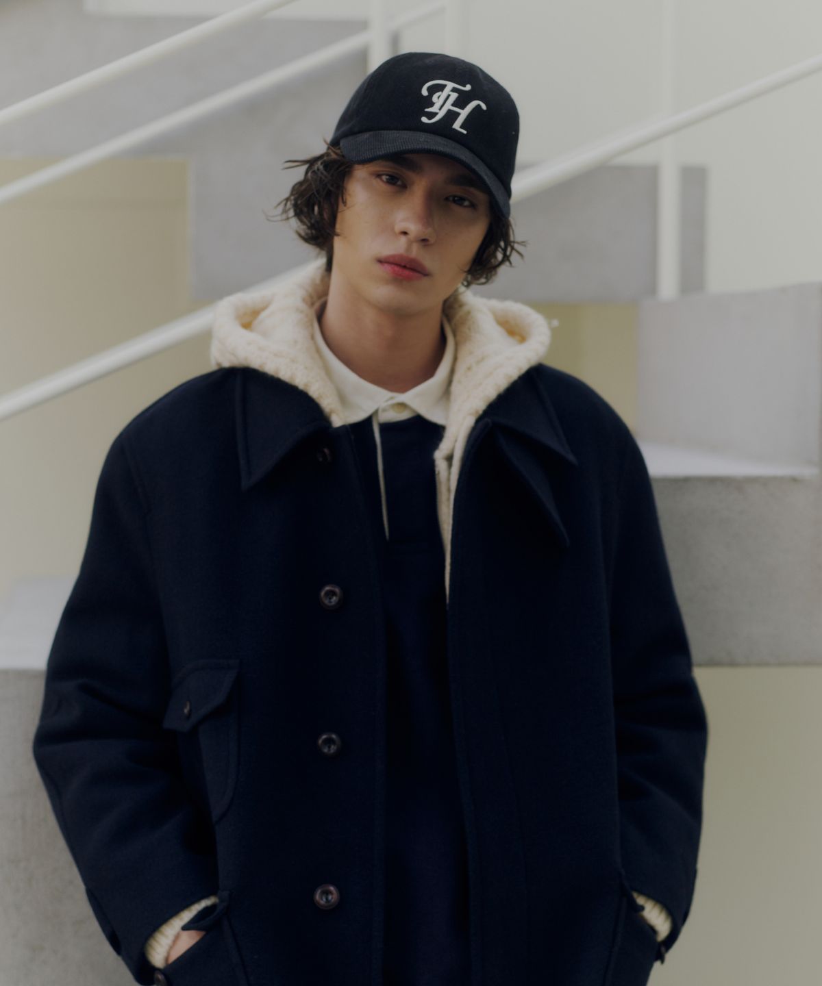 트래픽하모니(TRAFFIC HARMONY) CORDUROY TH LOGO DEEP-FIT BALLCAP_BLACK