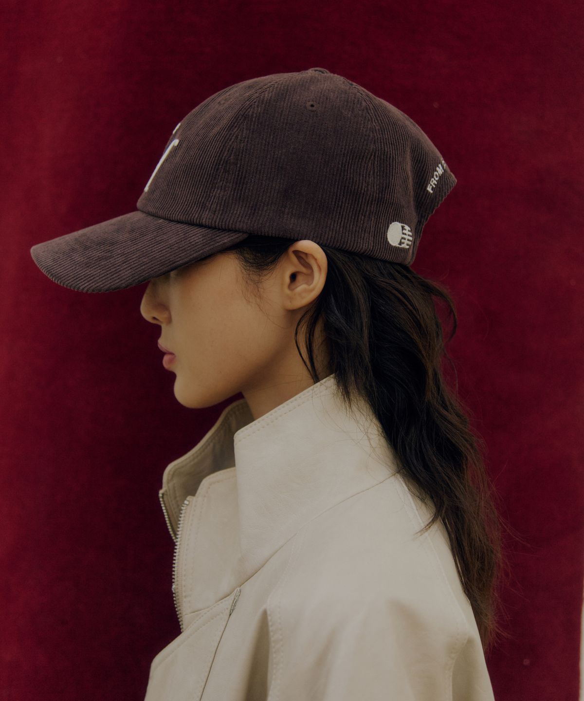 트래픽하모니(TRAFFIC HARMONY) CORDUROY TH LOGO DEEP-FIT BALLCAP_BROWN