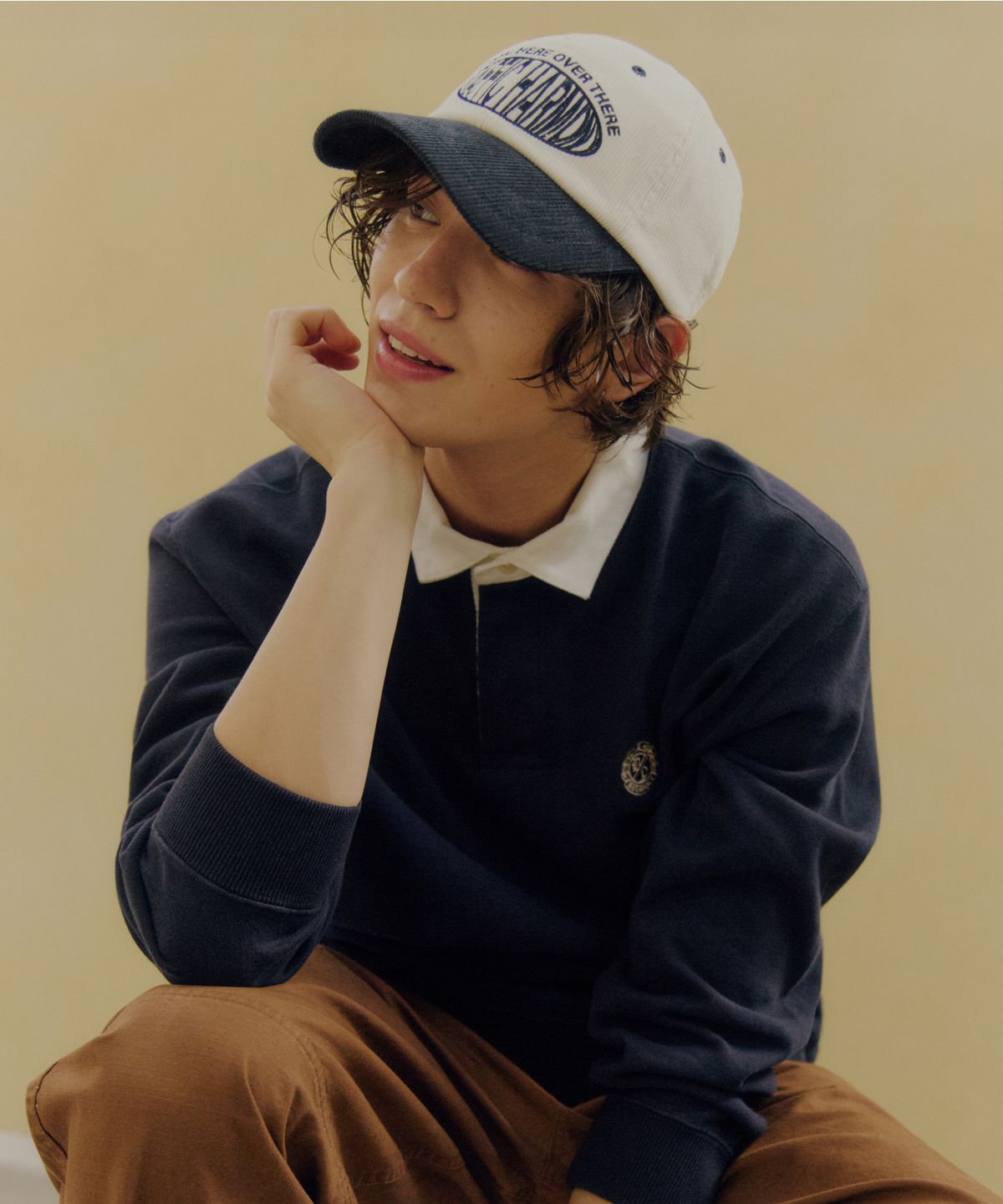 트래픽하모니(TRAFFIC HARMONY) CORDUROY ROUND LOGO DEEP-FIT BALLCAP_NAVY