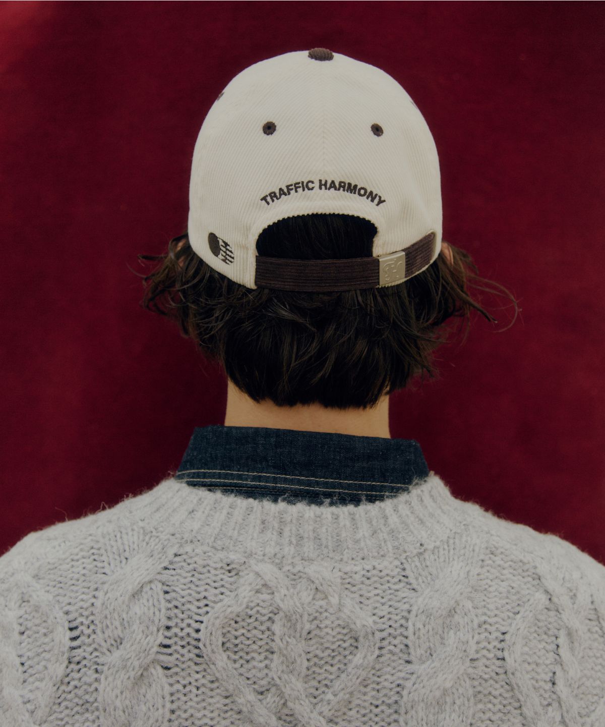 트래픽하모니(TRAFFIC HARMONY) CORDUROY ROUND LOGO DEEP-FIT BALLCAP_BROWN