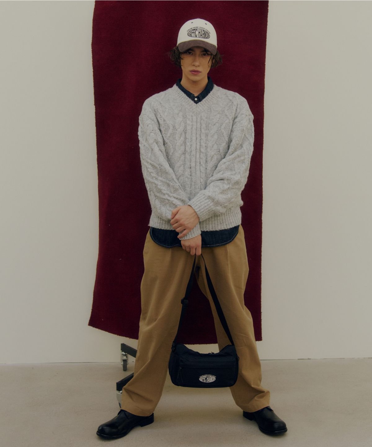 트래픽하모니(TRAFFIC HARMONY) CORDUROY ROUND LOGO DEEP-FIT BALLCAP_BROWN