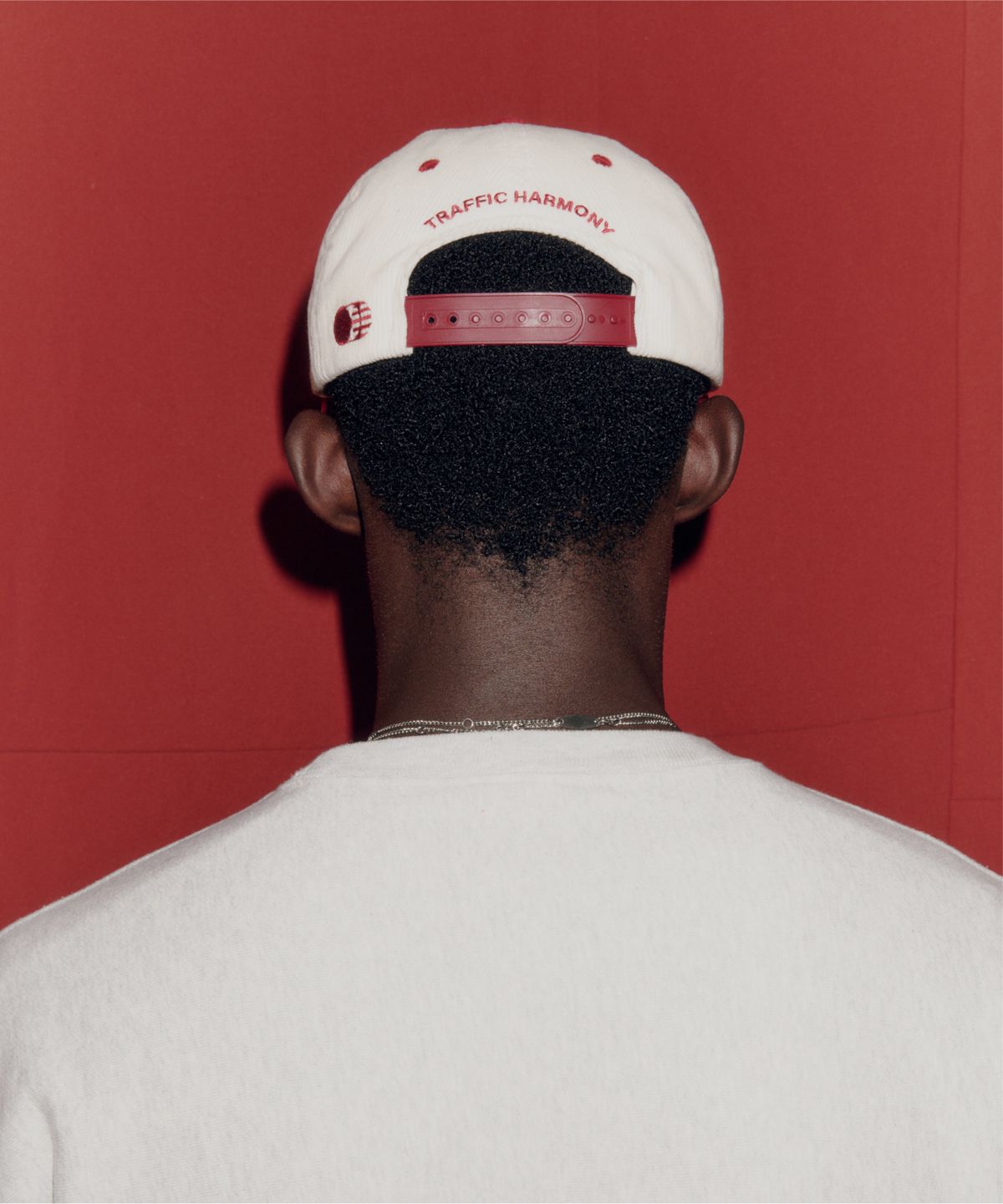 트래픽하모니(TRAFFIC HARMONY) CORDUROY ROUND LOGO DEEP-FIT 5-PANEL CAP_RED