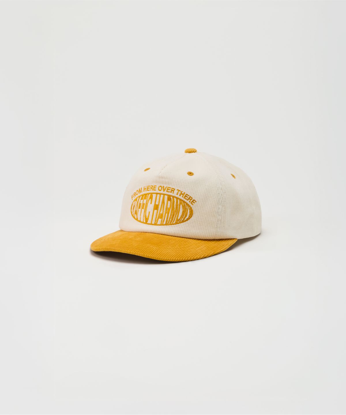 트래픽하모니(TRAFFIC HARMONY) CORDUROY ROUND LOGO DEEP-FIT 5-PANEL CAP_MUSTARD
