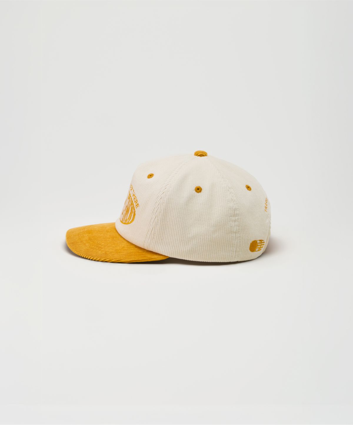 트래픽하모니(TRAFFIC HARMONY) CORDUROY ROUND LOGO DEEP-FIT 5-PANEL CAP_MUSTARD