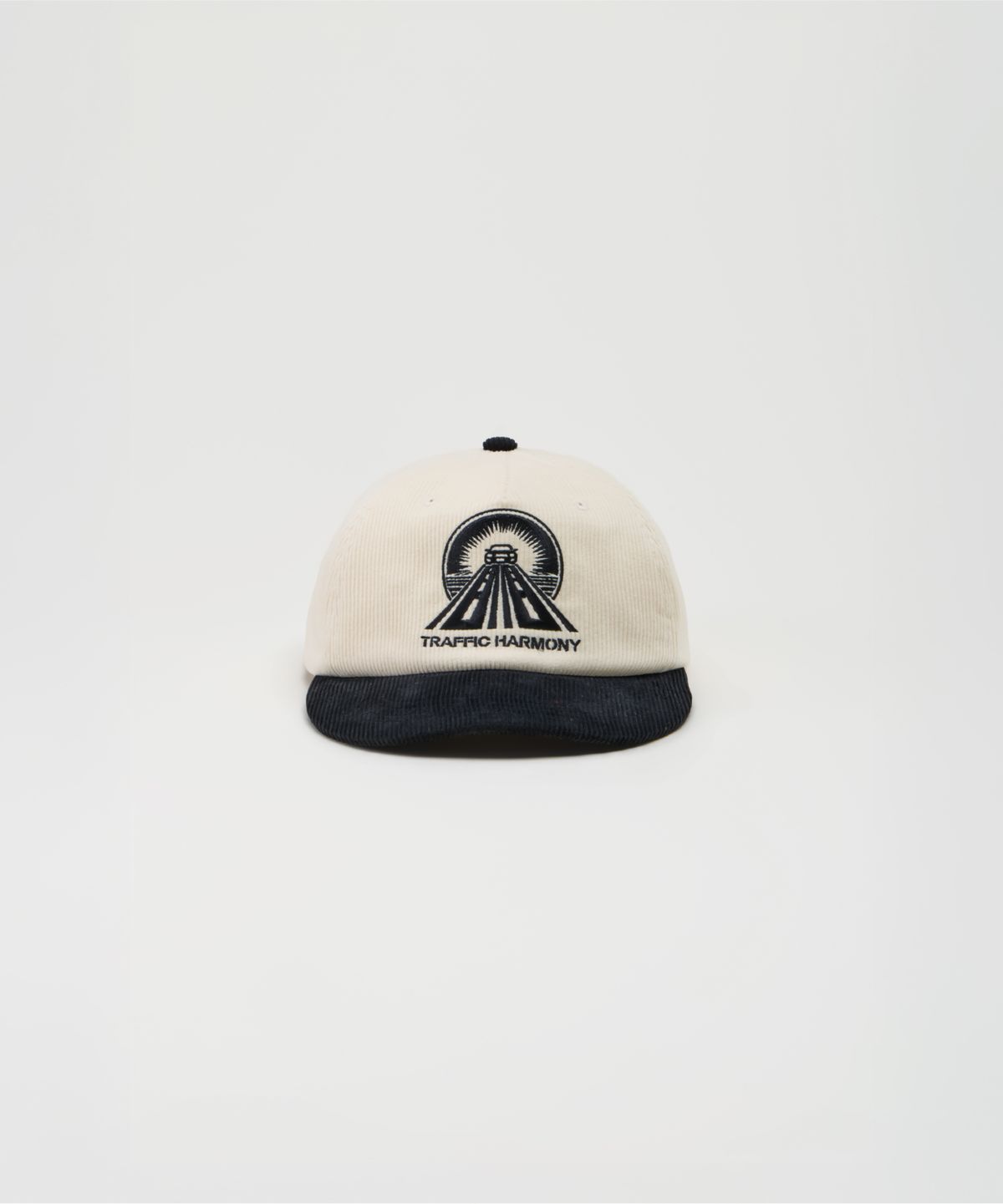 트래픽하모니(TRAFFIC HARMONY) CORDUROY ROUND LOGO DEEP-FIT 5-PANEL CAP_BLACK