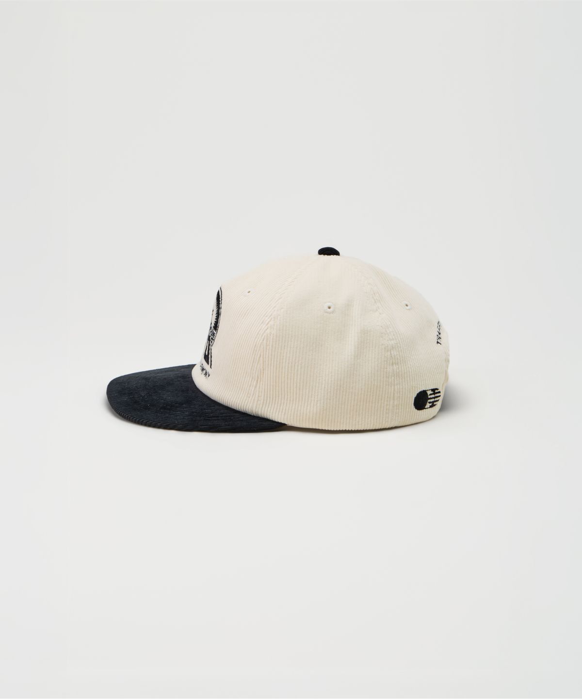 트래픽하모니(TRAFFIC HARMONY) CORDUROY ROUND LOGO DEEP-FIT 5-PANEL CAP_BLACK